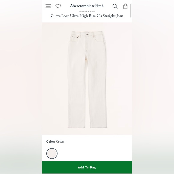 Cream Women's Curve Love Ultra High Rise 90s Straight Jean - Picture 1 of 3